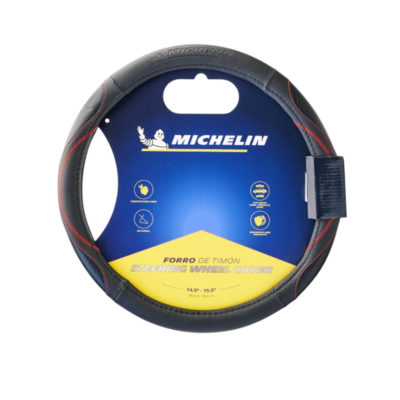 MICHELIN Калъф за волан 36,8-39,4 см. - черен с червен шев - ML-1002-NR - Image 2