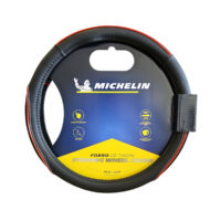 Michelin Калъф за волан 36,8-39,4 см. - черен с червен шев - ML-1004-NR