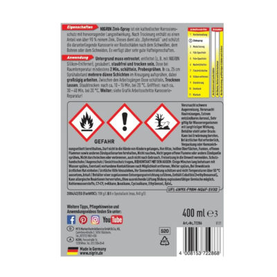 NIGRIN RepairTec Zink spray 400ml - Image 3