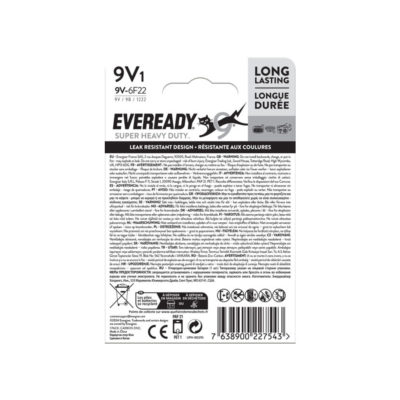 Батерия Eveready SHD цинкова 9V 1 бр. - Image 4