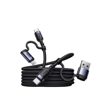 YESIDO Мултифункционален кабел за телефон USB/USB Type-C/iPhone (max 60W)