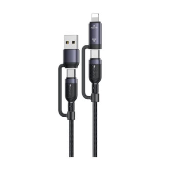 YESIDO Мултифункционален кабел за телефон USB/USB Type-C/iPhone (max 60W)